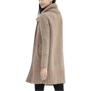 Banana Republic Italian Yarn Mixed Stitch Sweater Coat Alpaca Merino Blend XL